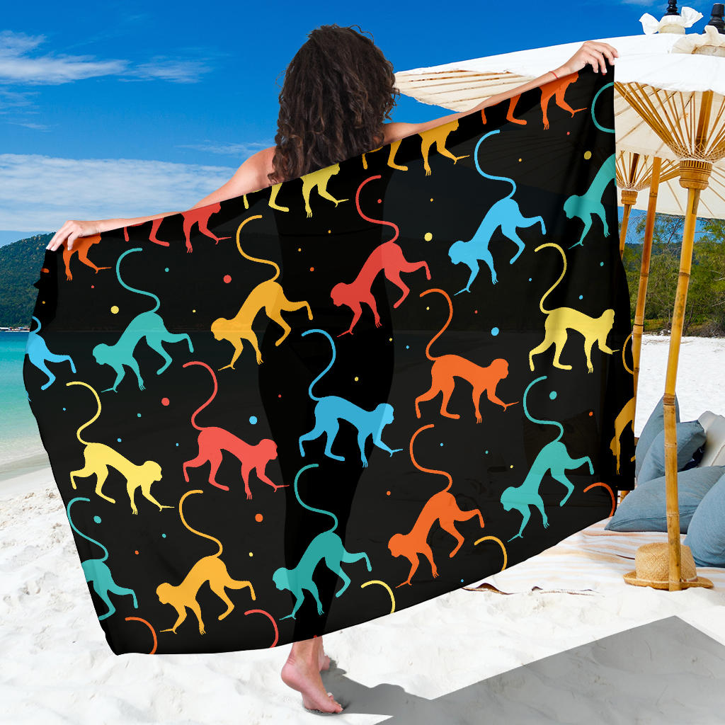 Monkey Pattern Print Design 01 Sarong Pareo Wrap