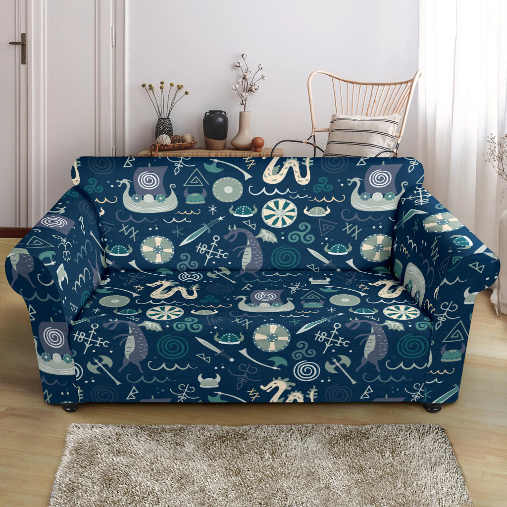 Vikings Print Design LKS305 Loveseat Couch Slipcover
