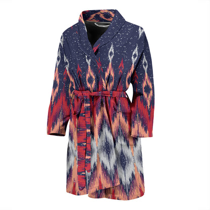 Ikat Print Design LKS401 Men Bathrobe