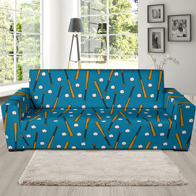 Baseball Pattern Print Design 01 Sofa Slipcover