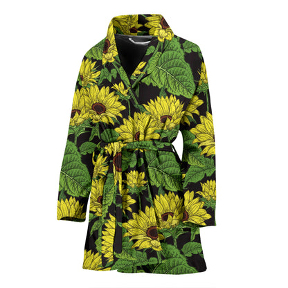 Sunflower Print Design LKS3010 Women Bathrobe