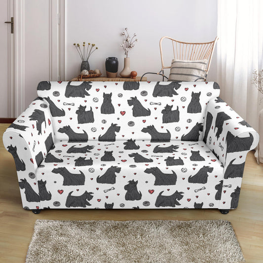 Scottish Terriers Print Design LKS3015 Loveseat Couch Slipcover