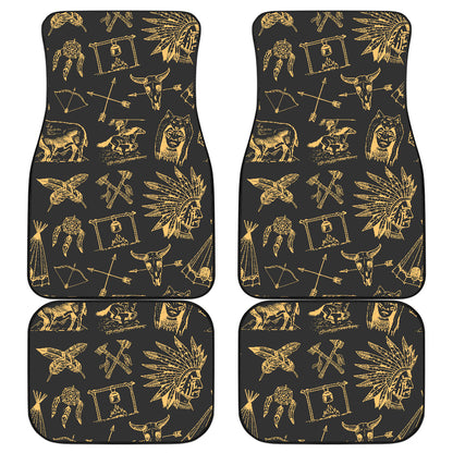 American indian Gold Style Car Floor Mats Front Back