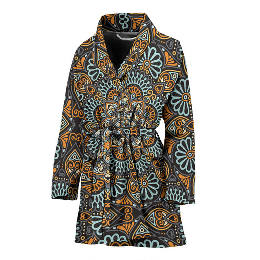 Mandala Pattern Print Design 05 Women Bathrobe