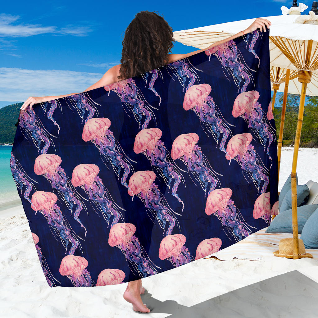 Jellyfish Pattern Print Design 03 Sarong Pareo Wrap