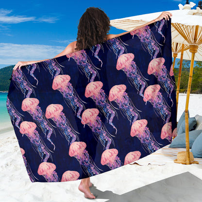 Jellyfish Pattern Print Design 03 Sarong Pareo Wrap