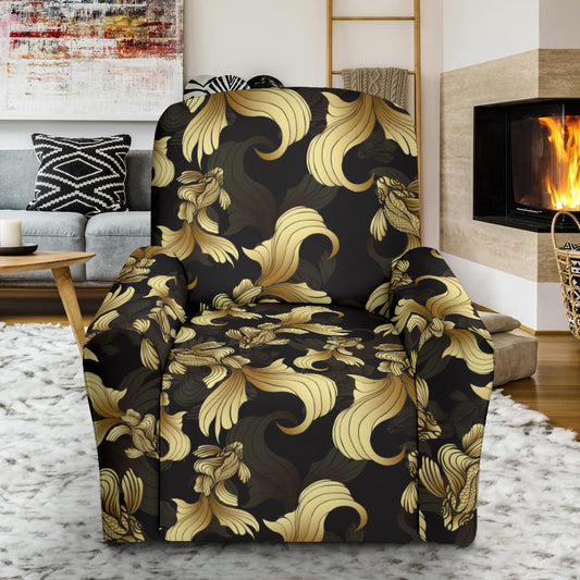 Goldfish Pattern Print Design 02 Recliner Slipcover with Pocket