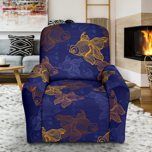 Goldfish Pattern Print Design 01 Recliner Slipcover with Pocket