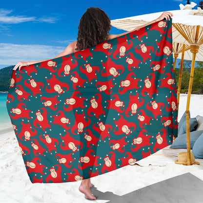 Chimpanzee Pattern Print Design 04 Sarong Pareo Wrap