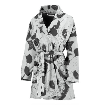 Panda Pattern Print Design A02 Women Bathrobe