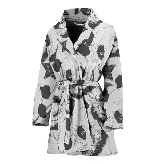 Panda Pattern Print Design A02 Women Bathrobe