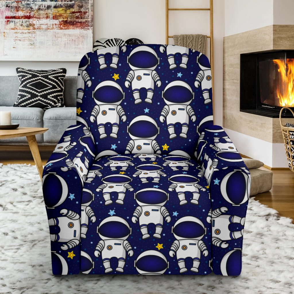 Astronaut Pattern Print Design 01 Recliner Slipcover with Pocket