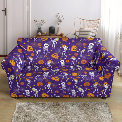 Skeleton Halloween Dance Print Design LKS304 Loveseat Couch Slipcover