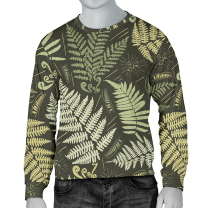 Fern Leave Green Print Pattern Men Long Sleeve Sweatshirt