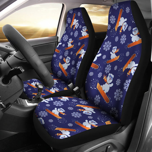 Snowboard Bear Print Design LKS305 Car Seat Covers