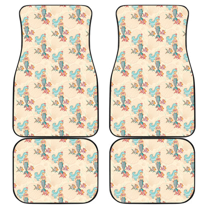 Mermaid Girl With Fish Design Print Car Floor Mats Front Back