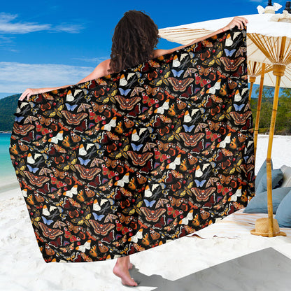 Butterfly Pattern Print Design 08 Sarong Pareo Wrap