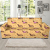 Dachshund Pattern Print Design 07 Sofa Slipcover