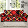 Plaid Red Pattern Print Design A03 Sofa Slipcover