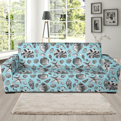 Seashell Beach Print Design LKS302 Sofa Slipcover