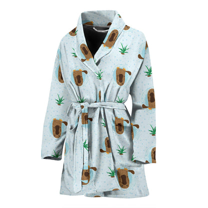 Platypus Pattern Print Design A04 Women Bathrobe
