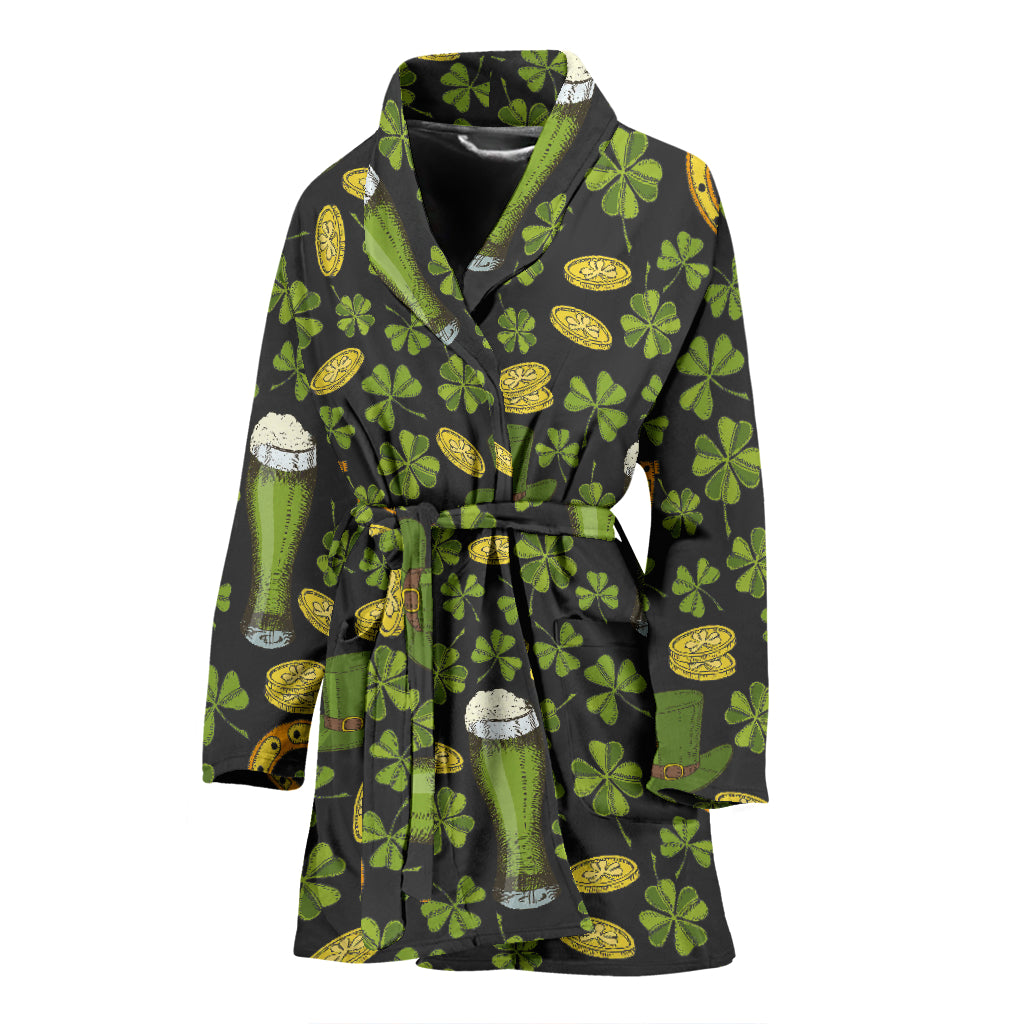 St Patricks Day Print Design LKS307 Women Bathrobe