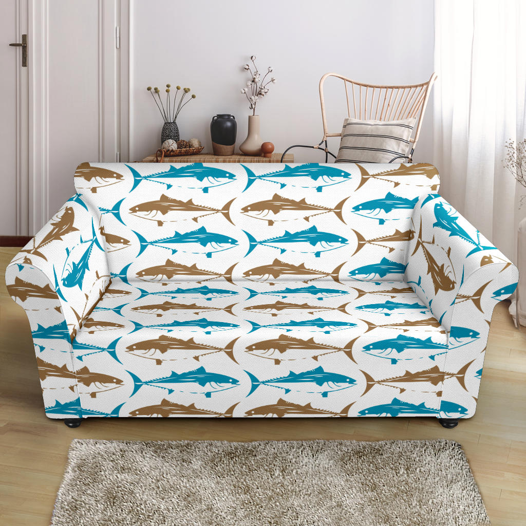 Tuna Fish Print Design LKS301 Loveseat Couch Slipcover