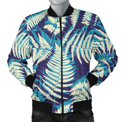 Fern Leave Summer Print Pattern Men Bomber Jacket