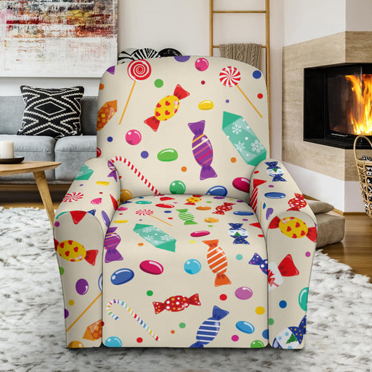 Candy Pattern Print Design 04 Recliner Slipcover with Pocket