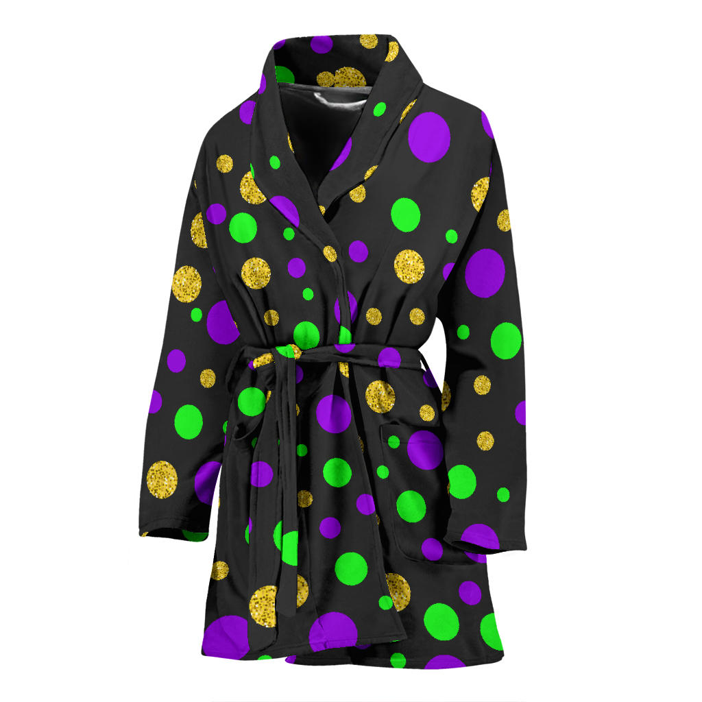 Mardi Gras Pattern Print Design 07 Women Bathrobe
