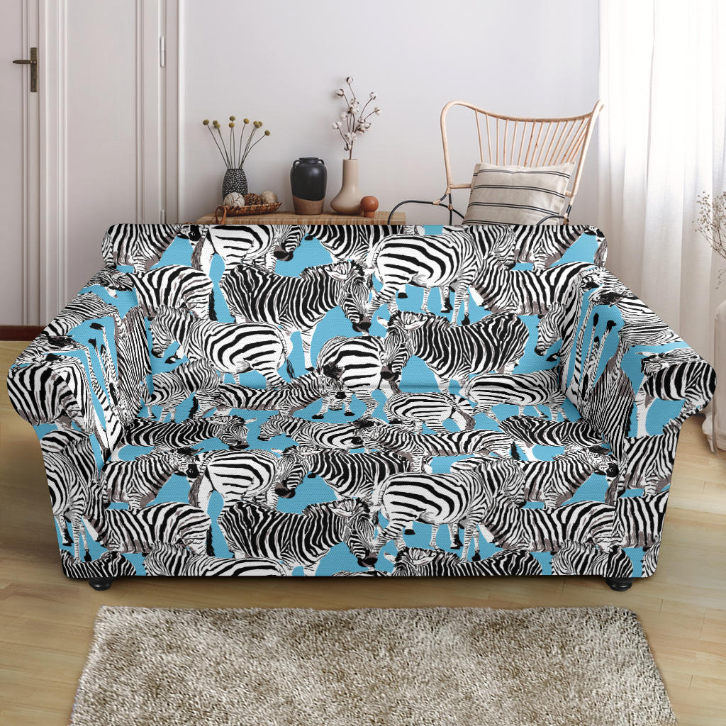 Zebra Print Design LKS305 Loveseat Couch Slipcover