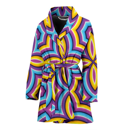 Optical illusion Pattern Print Design A03 Women Bathrobe