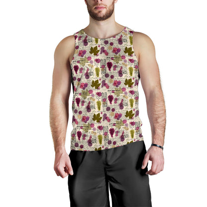 Wine Style Design Print Men Tank Top