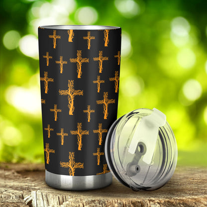 Christian Tree of Life Cross Design Tumbler