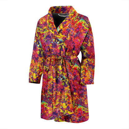Splatter Print Design LKS303 Men Bathrobe