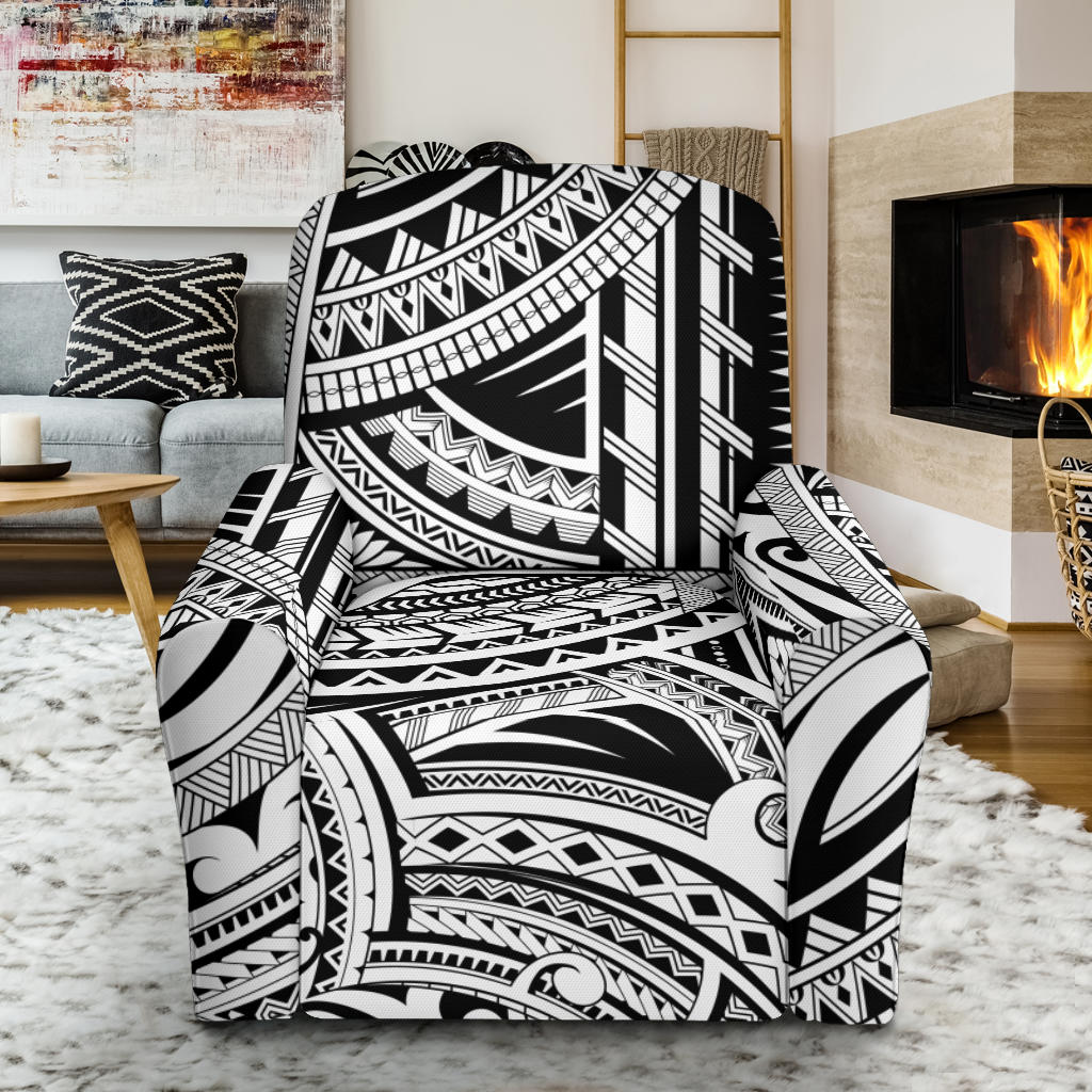 Maori Pattern Print Design 06 Recliner Slipcover with Pocket
