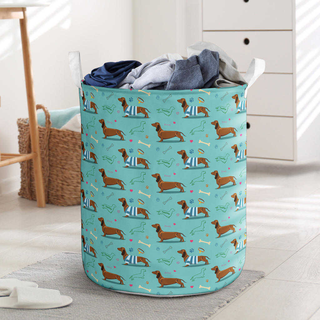 Dachshund Paw Decorative Print Pattern Laundry Basket