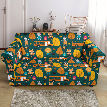 School Bus Print Design LKS309 Loveseat Couch Slipcover