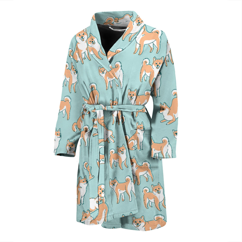 Shiba Inu Print Design LKS304 Men Bathrobe