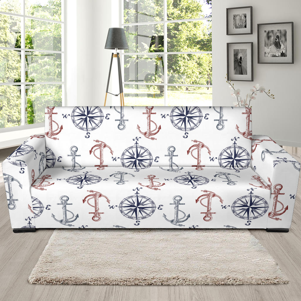 Anchor Pattern Print Design 06 Sofa Slipcover