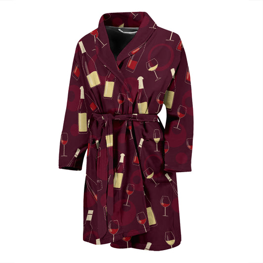 Wine Themed Print Design LKS302 Men Bathrobe