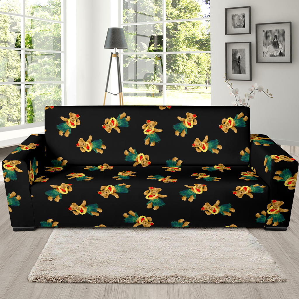 Hula Bear Pattern Print Design 06 Sofa Slipcover