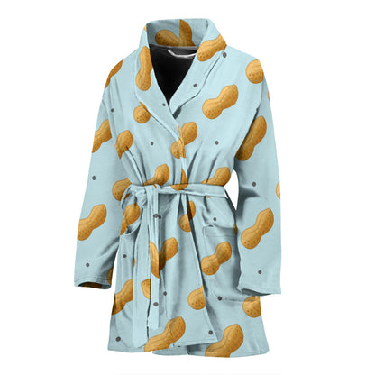 Peanut Pattern Print Design A03 Women Bathrobe