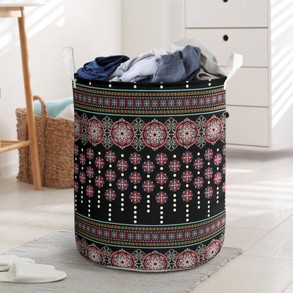 Ethnic Dot Style Print Pattern Laundry Basket