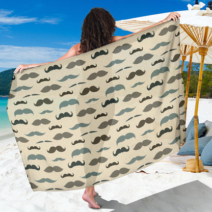 Mustache Pattern Print Design A01 Sarong Pareo Wrap