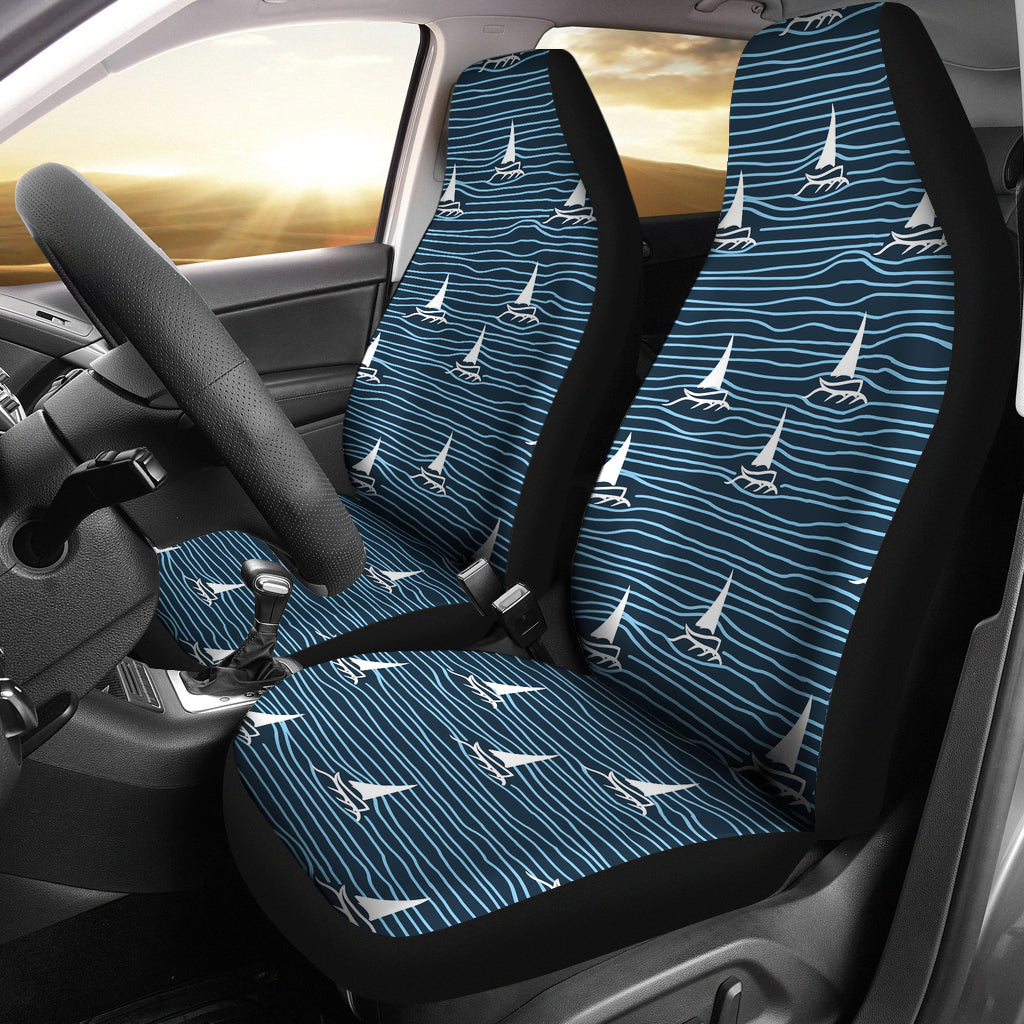 Sailboat Print Design LKS303 Car Seat Covers