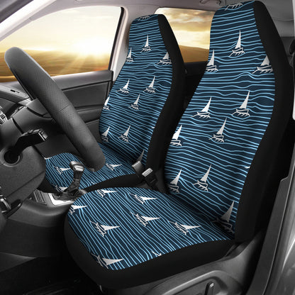 Sailboat Print Design LKS303 Car Seat Covers