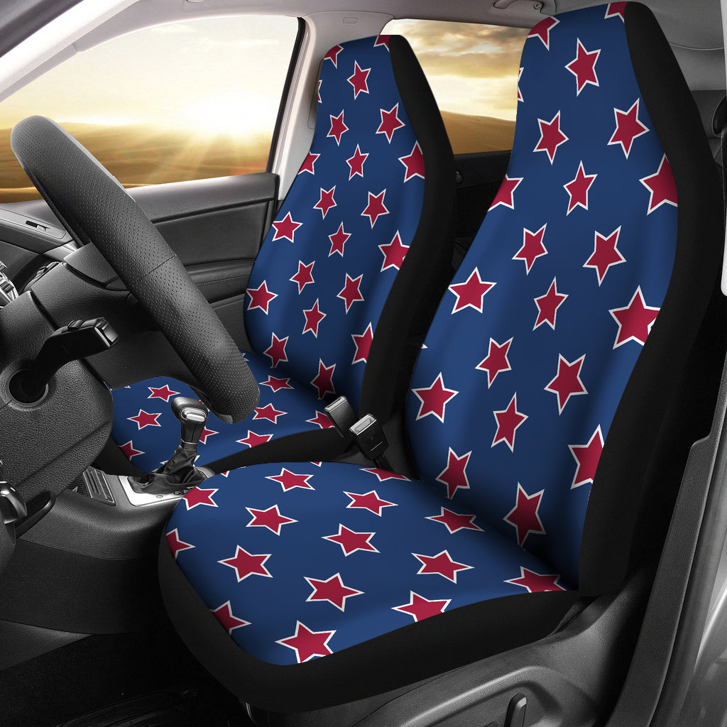 Star Red Blue Print Design LKS301 Car Seat Covers