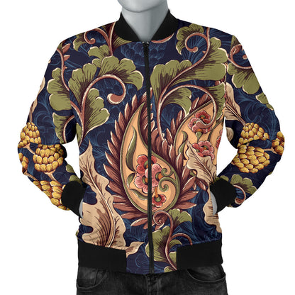 Floral Vintage Classic Print Men Bomber Jacket