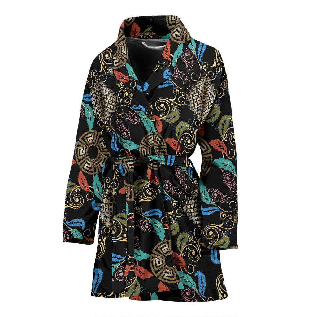 Ancient Greek Print Design LKS308 Women Bathrobe